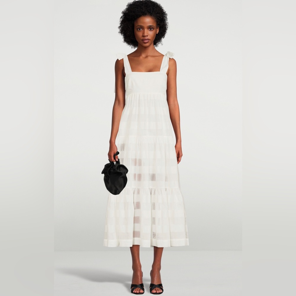 Zimmermann Tie-Shoulder Picnic Midi Dress